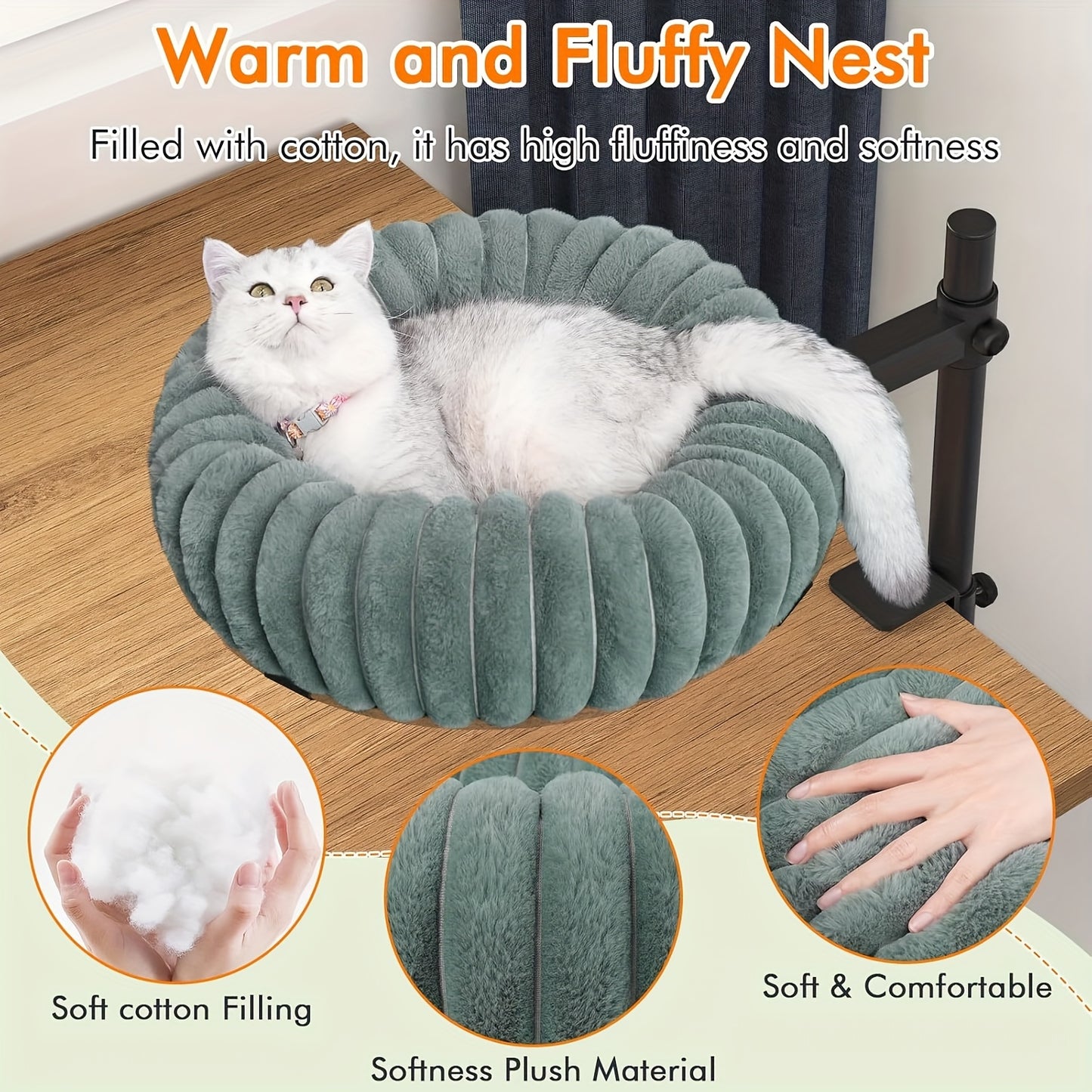 360 Degree Rotating Cat Desk Bed With Removable Cover