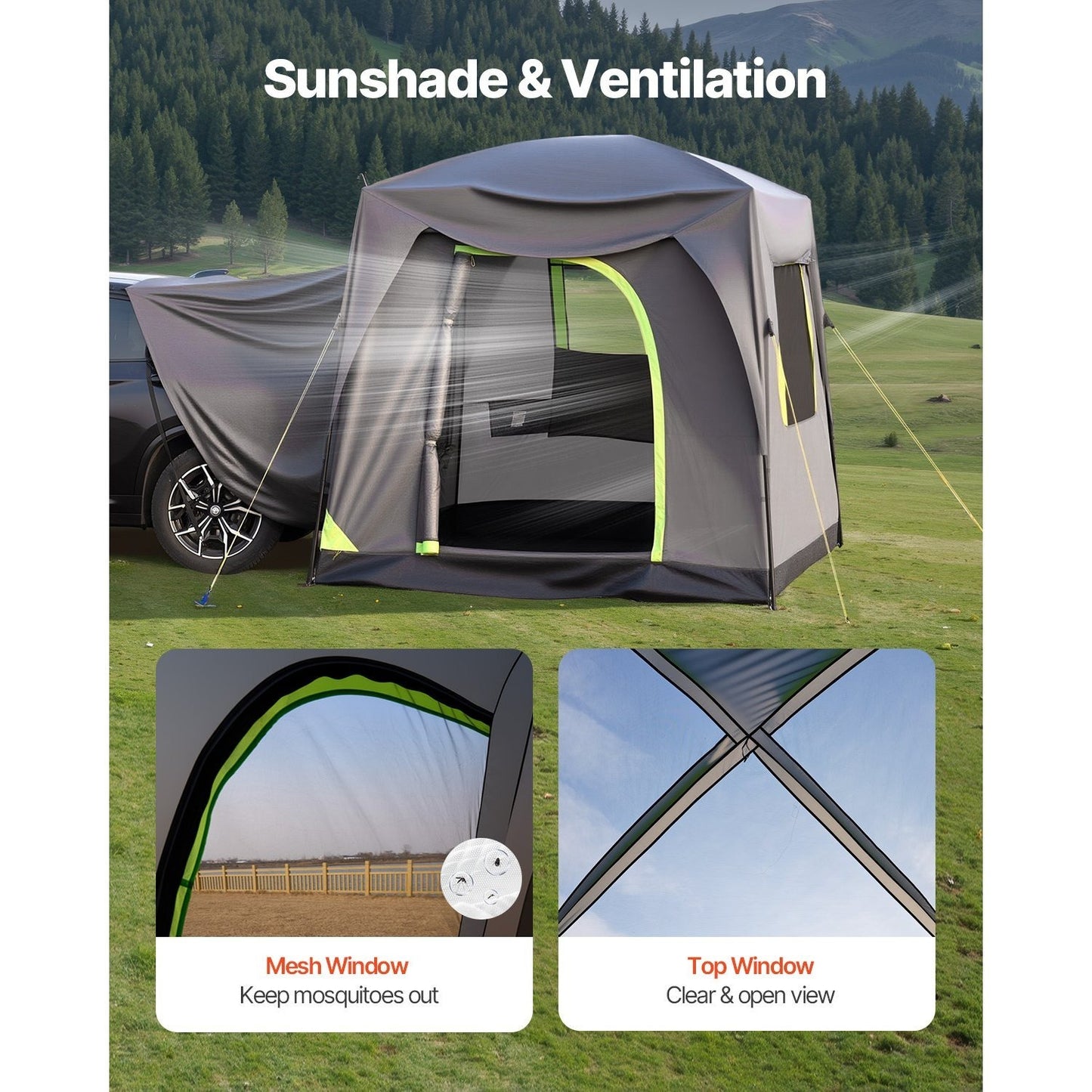 SUV Camping Tent With 2 Doors Waterproof For 5 To 8 Person