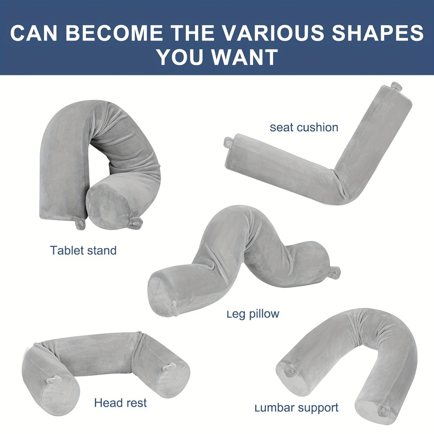 Memory Foam Neck Pillow With Adjustable Curved Design