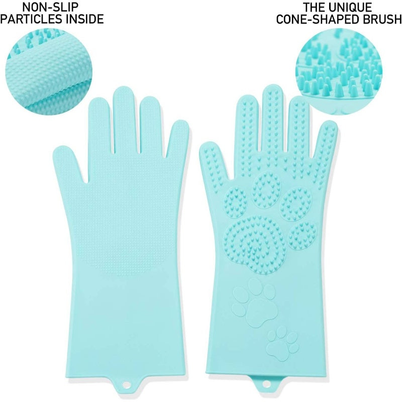 Pet Grooming Magic Gloves With Thick High Density Bristles