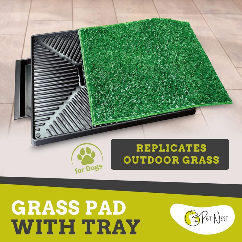 Indoor Outdoor Dog Potty Grass Training Mat With Baffle