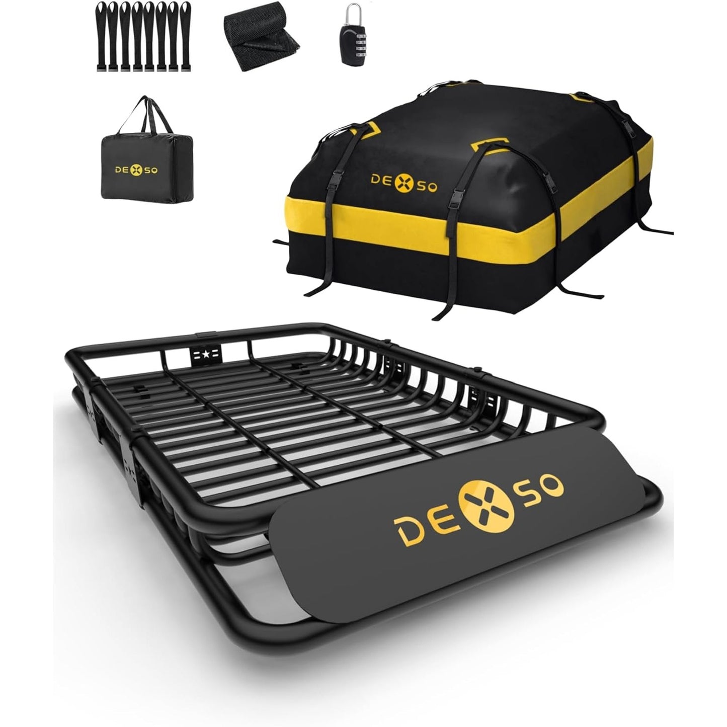 Universal Roof Rack Cargo Basket 200 Pound Capacity For SUVs