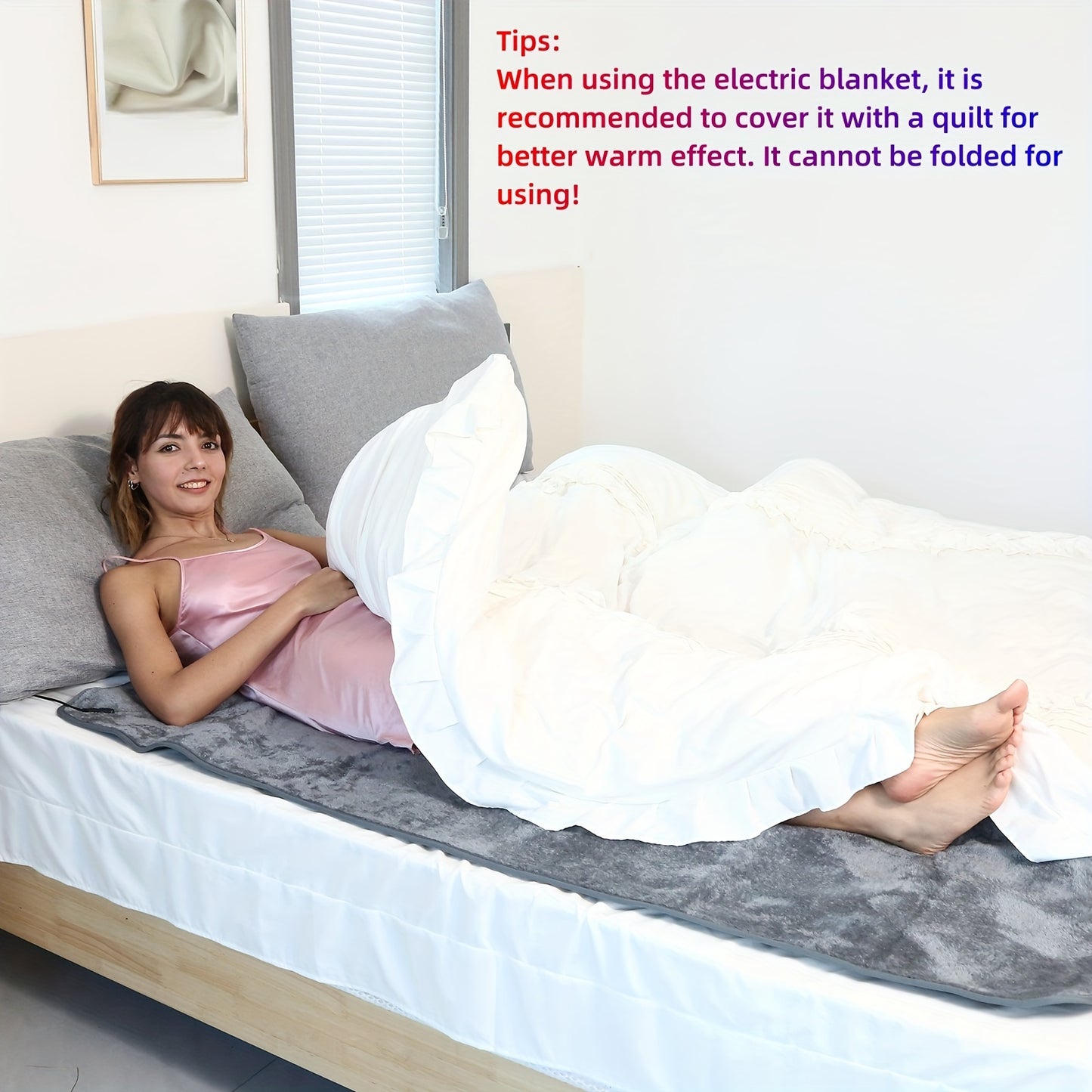Electric Heated Blanket USB Powered With 5 Level Temp
