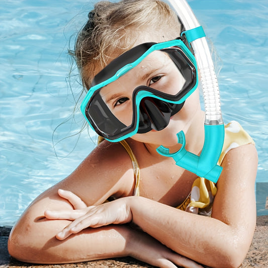 Three Window Youth Snorkeling Mask and Breathing Tube Set