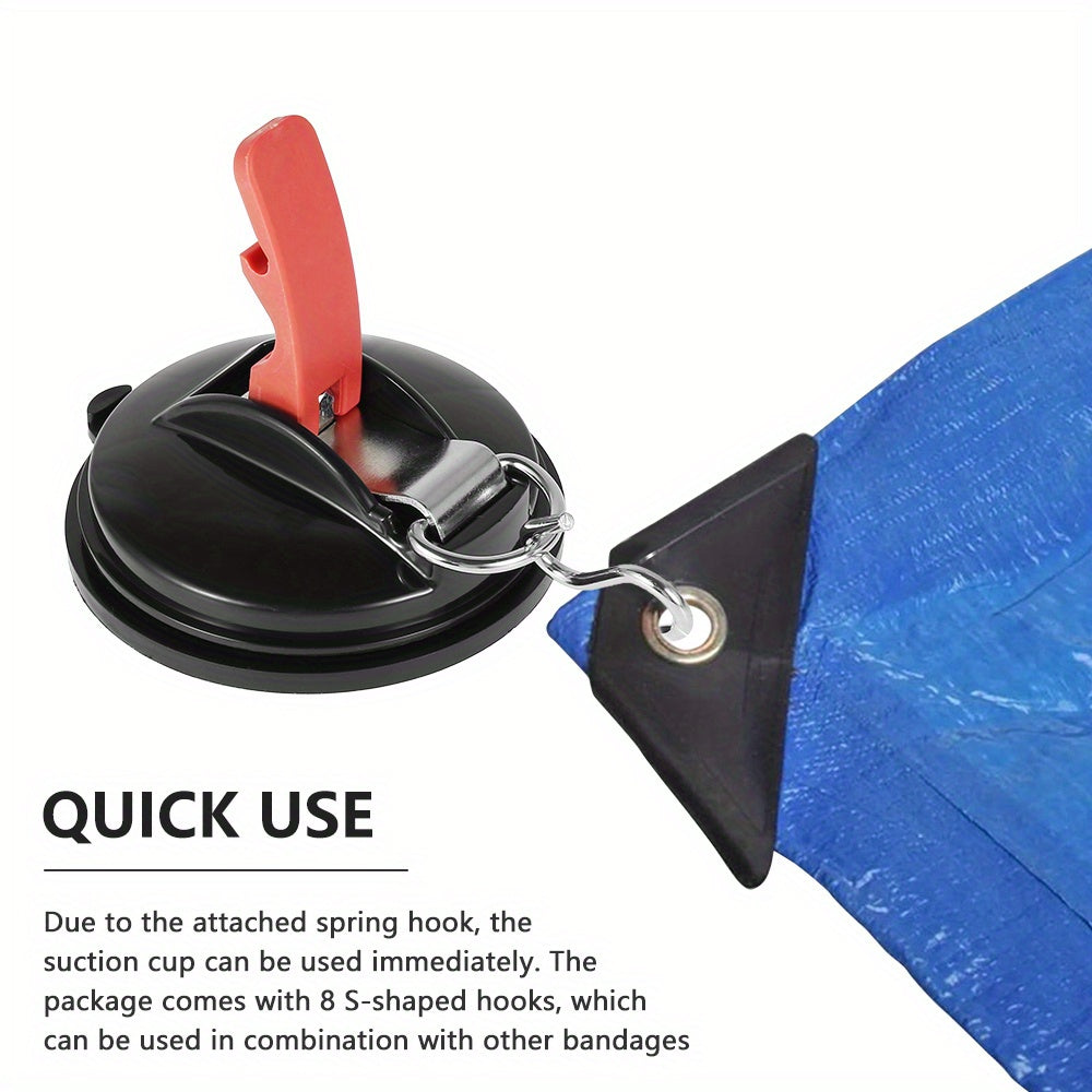 Heavy Duty Suction Cup Anchor 4 Pack With Securing Hooks