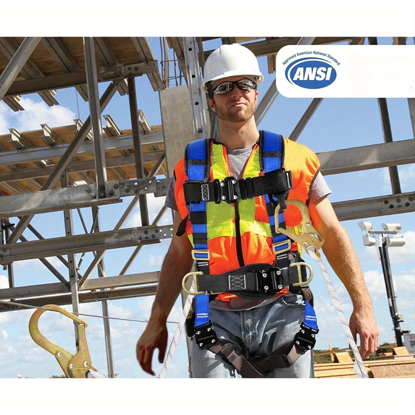 Safety Harness Fall Protection Kit for Roofing and Construction