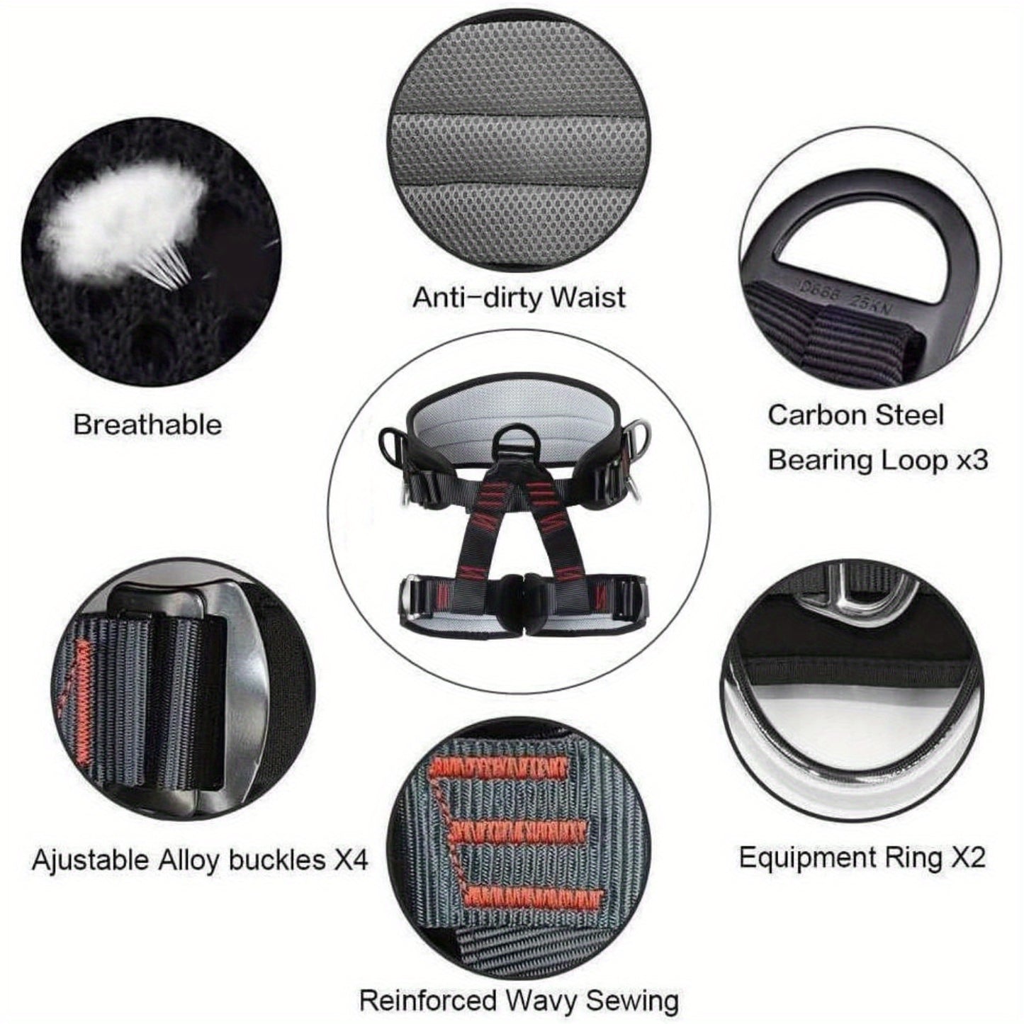 Professional Half Body Safety Climbing Belt for Outdoor Adventures
