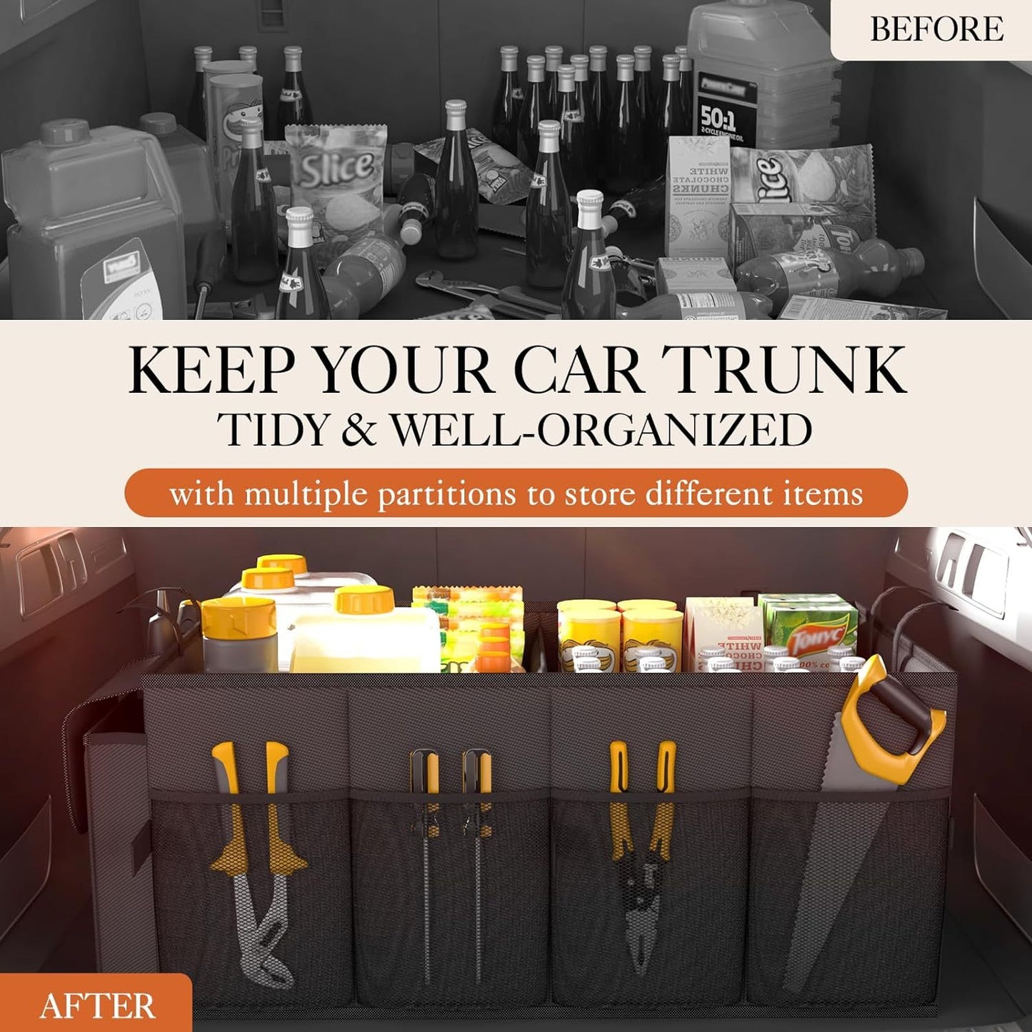 Durable Trunk Organizer Large Capacity Insulated Cooler Bag