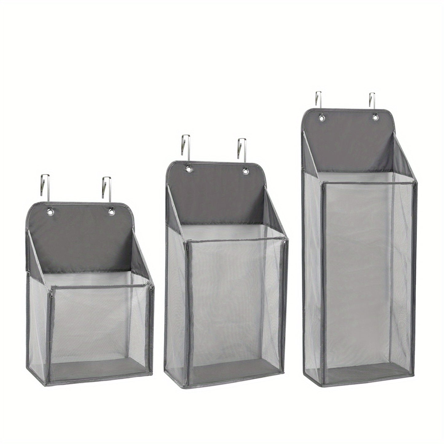 Over The Door Laundry Hamper With Zipper Mesh Organizer