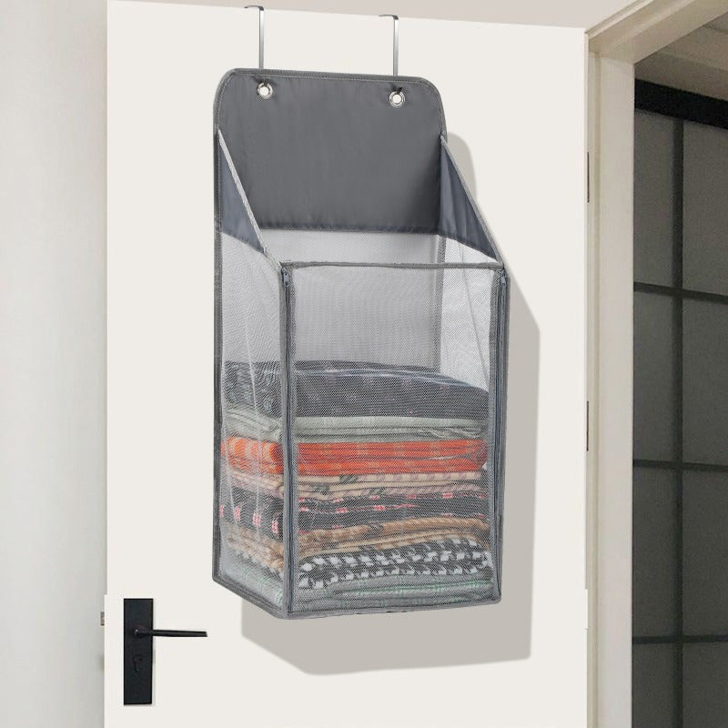 Over The Door Laundry Hamper With Zipper Mesh Organizer