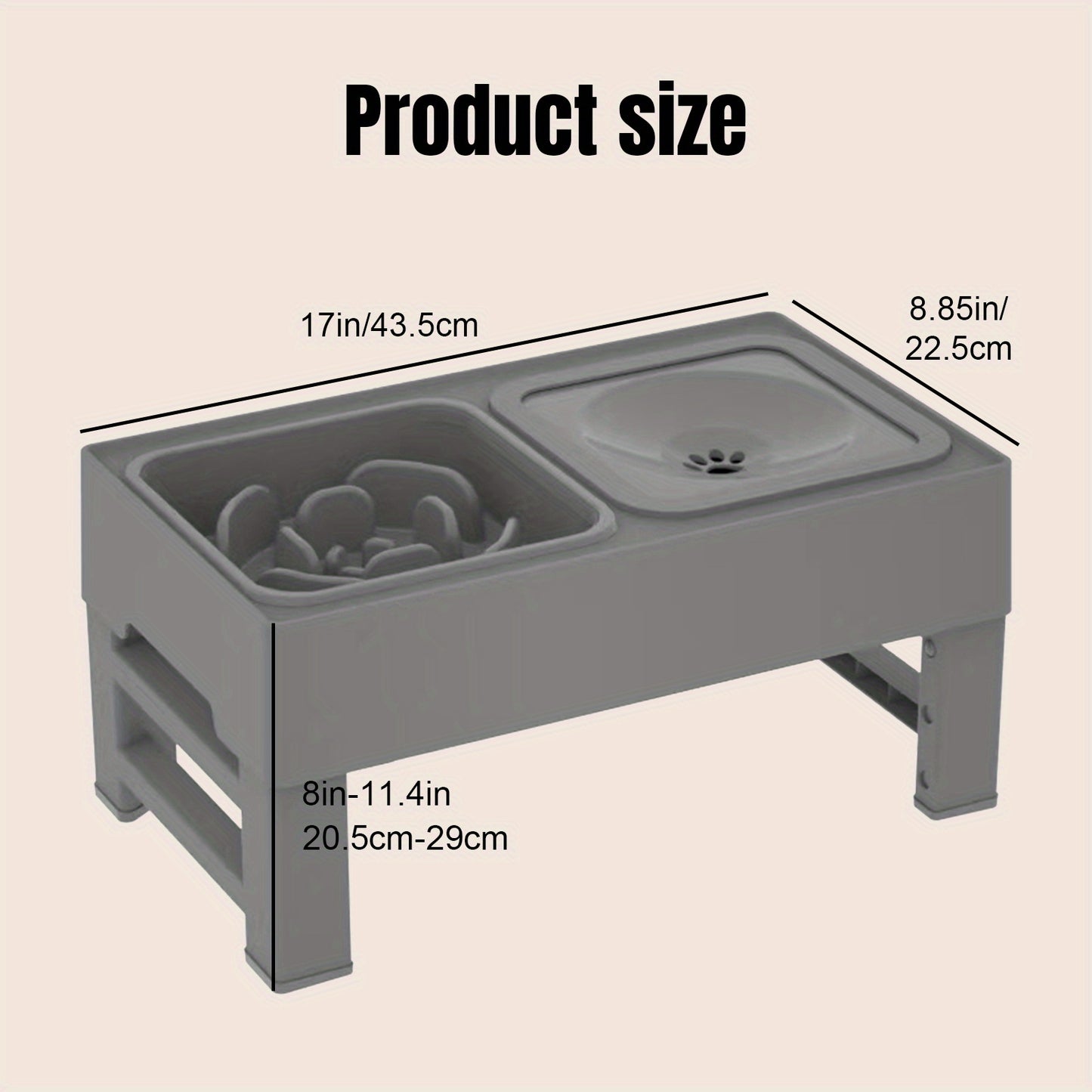 Elevated Dog Bowls With Custom Name No Spill Slow Feeder