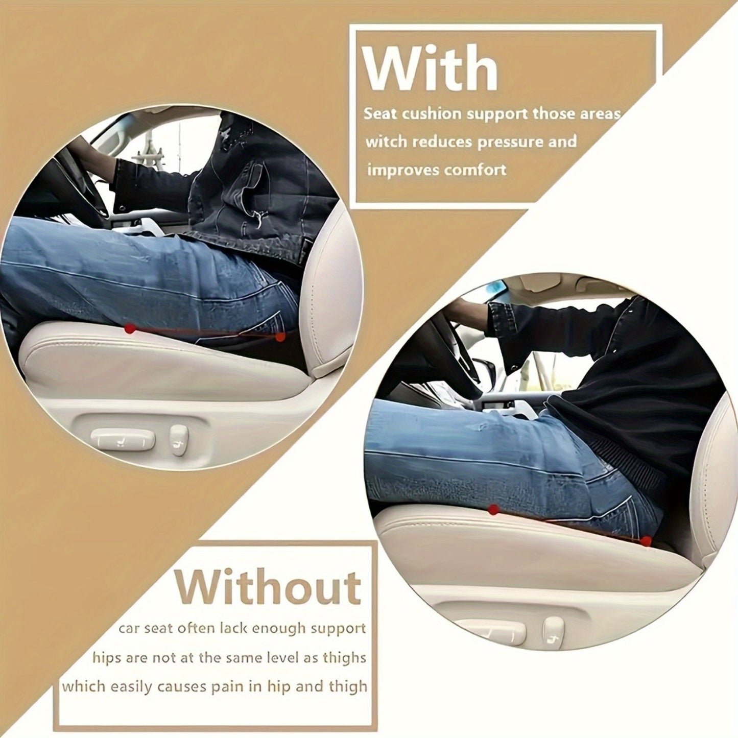 Memory Foam Car Seat Cushion For Sciatica And Driving Pain