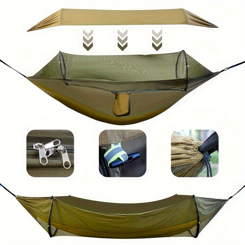 3-in-1 Waterproof Camping Hammock with Mosquito Net and Sunshade
