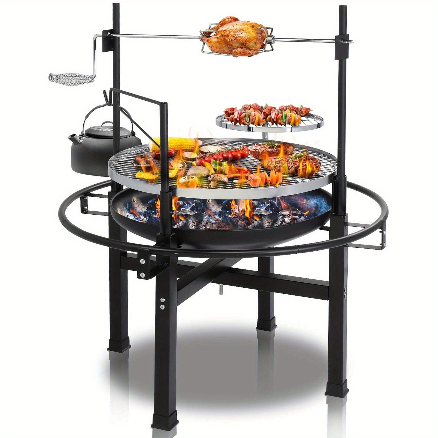 Portable Charcoal Barbecue Grill For Outdoor Camping And Tailgating