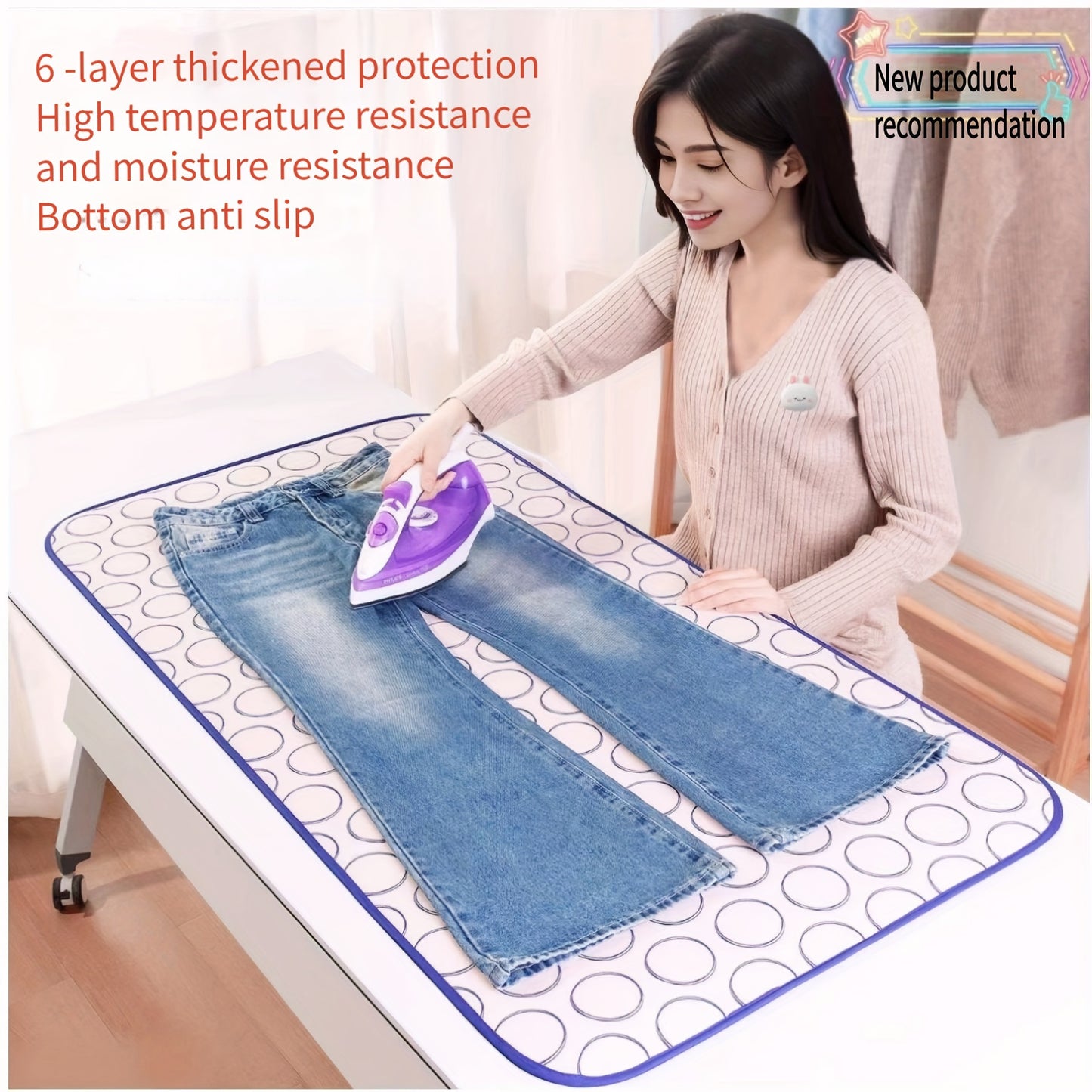 Foldable Portable Ironing Mat With Heat Insulation Travel