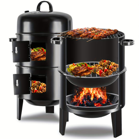 Charcoal Smoker Grill With Temperature Control And Griddle