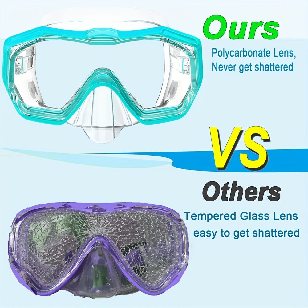 Three Window Youth Snorkeling Mask and Breathing Tube Set