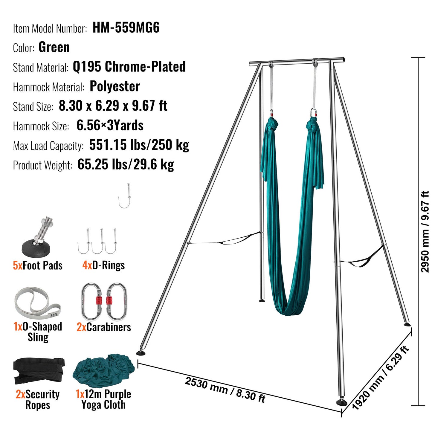 VEVOR Aerial Yoga Frame with Professional Yoga Hammock