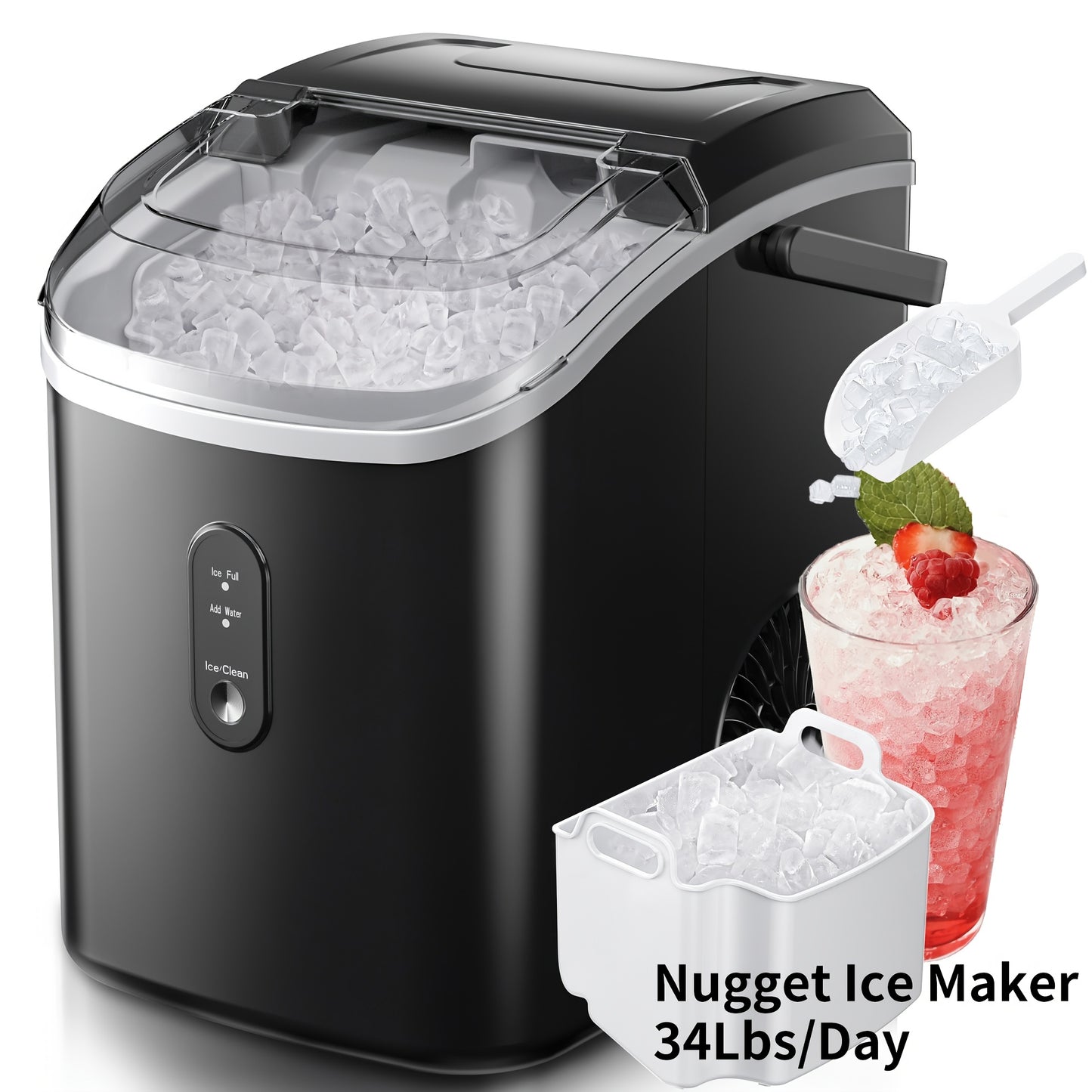 Portable Nugget Ice Maker for Home and Outdoor Fun