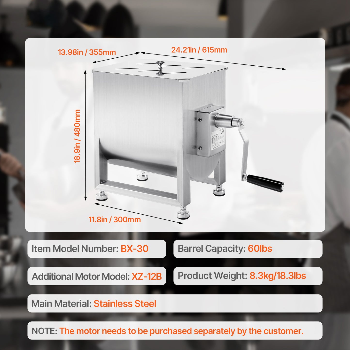 Manual Meat Mixer For Sausage And Ground Meat Mixing