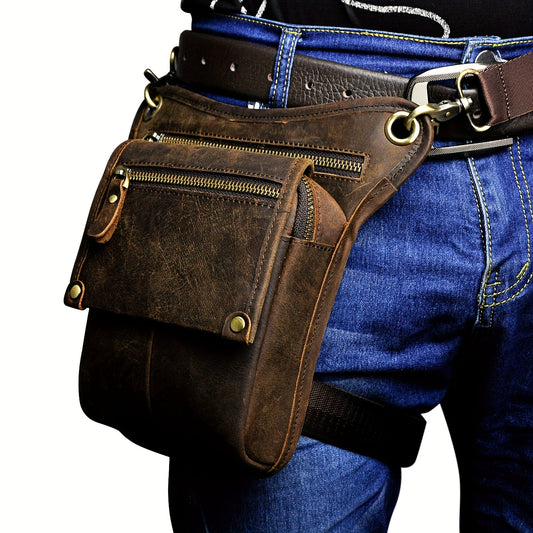 Men's Vintage Leather Sling Bag for Casual Travel