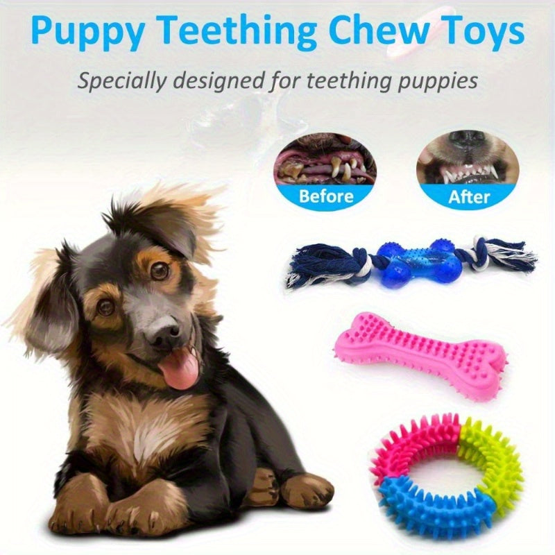 Heavy Duty Dog Chew Toys Set for Aggressive Chewers