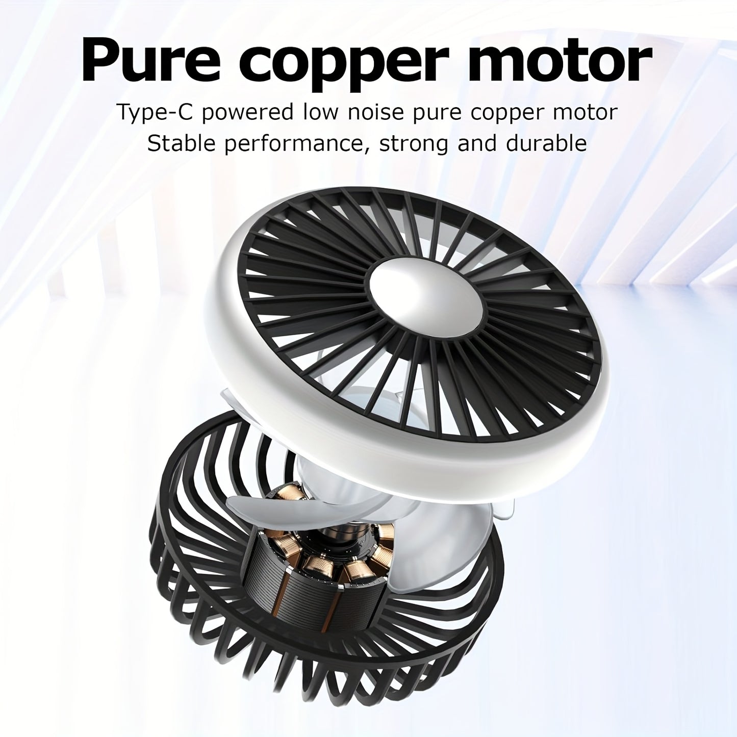 Dual Head Car USB Fan 3 Speed Rotatable Flexible Gooseneck