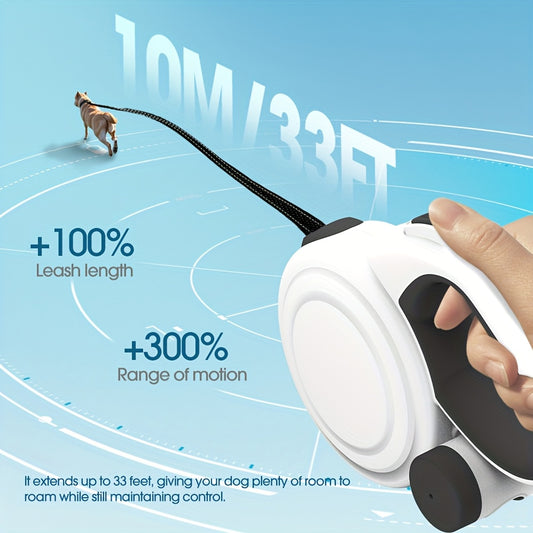Retractable Dog Leash With Reflective Strips And One Button