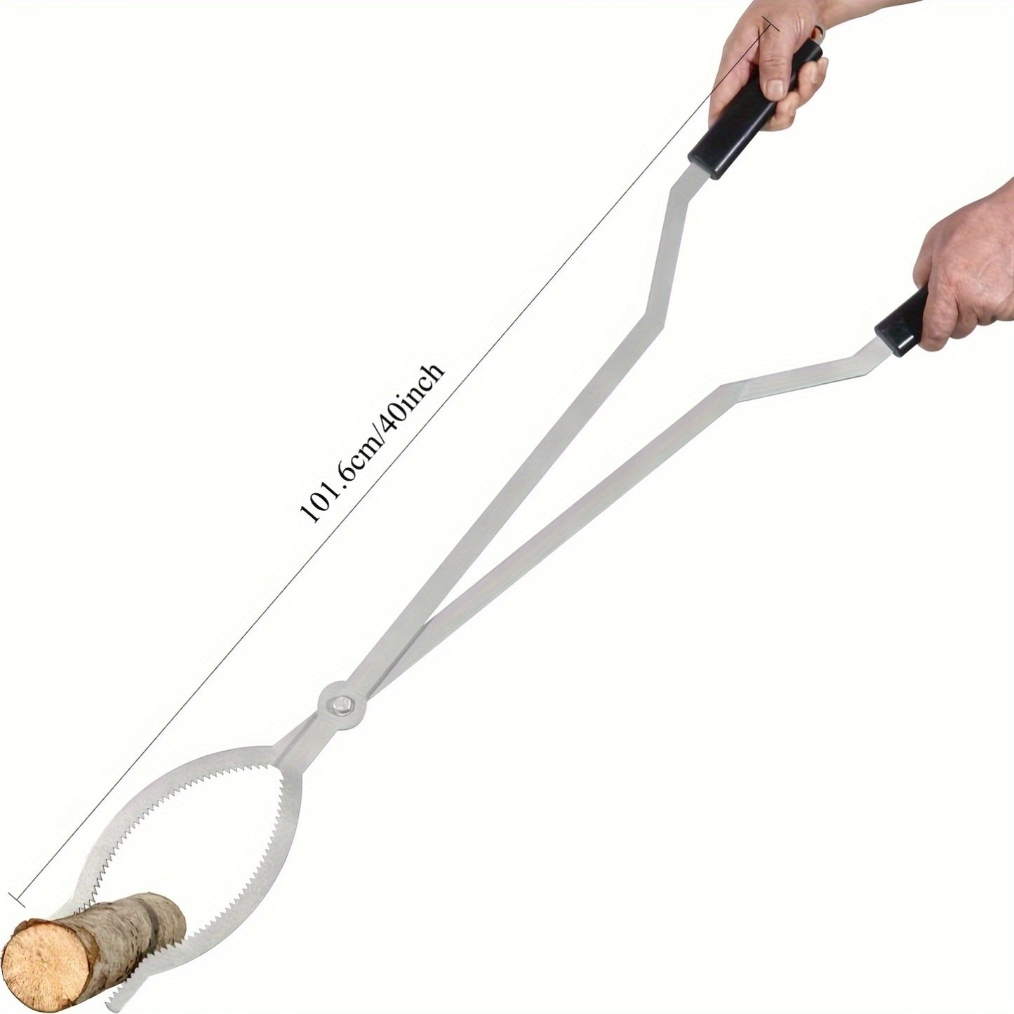 Stainless Steel Fire Tongs for Safe Firewood Handling and Grabbing