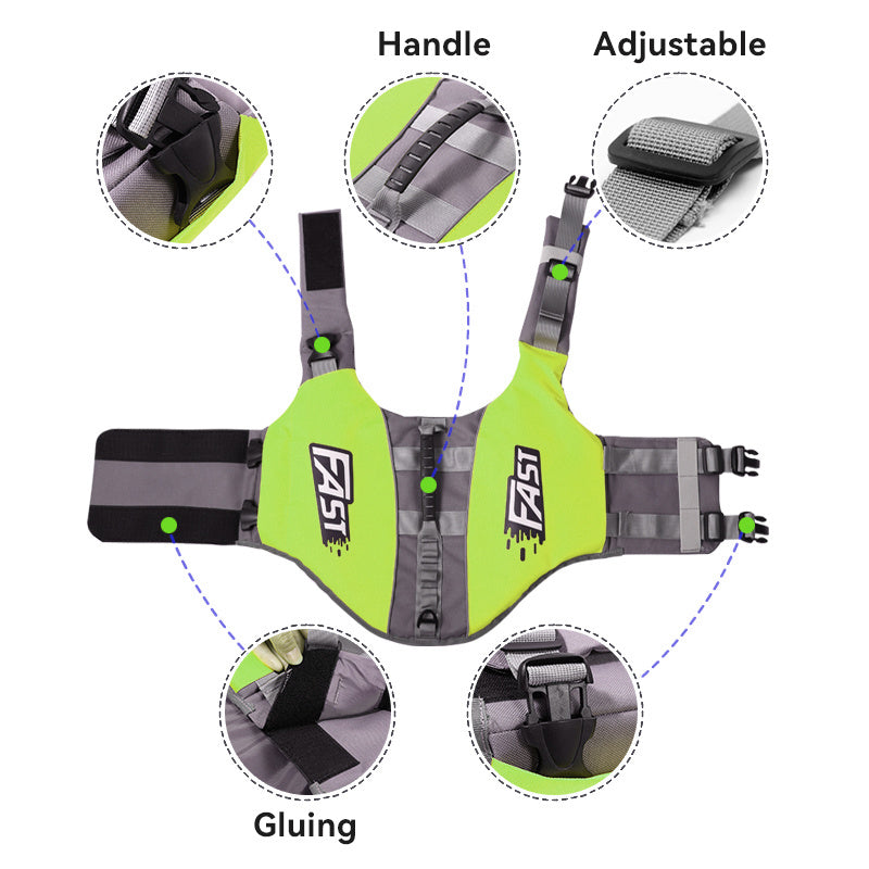 Durable Dog Life Jacket Reflective Adjustable Handle