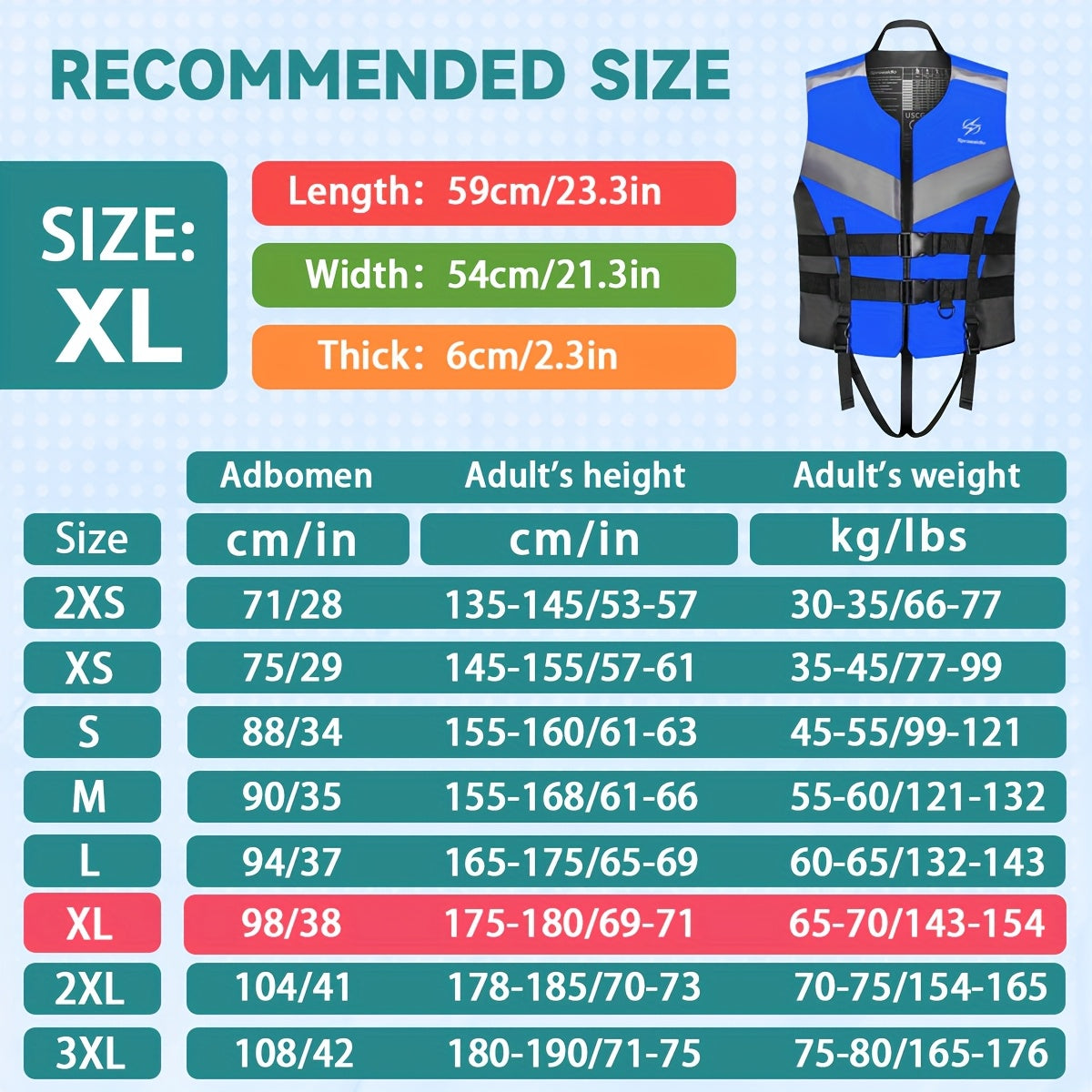 HISEA Adjustable Buoyancy Vest 50N for Adults Gear Pro