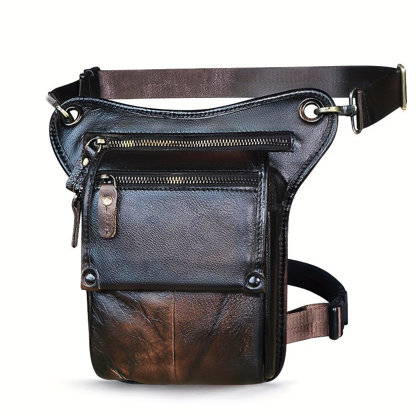 Men's Vintage Leather Sling Bag for Casual Travel