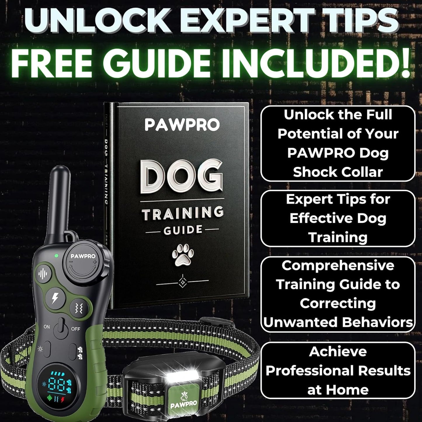 Long Range Dog Training Collar With Remote And Night Light