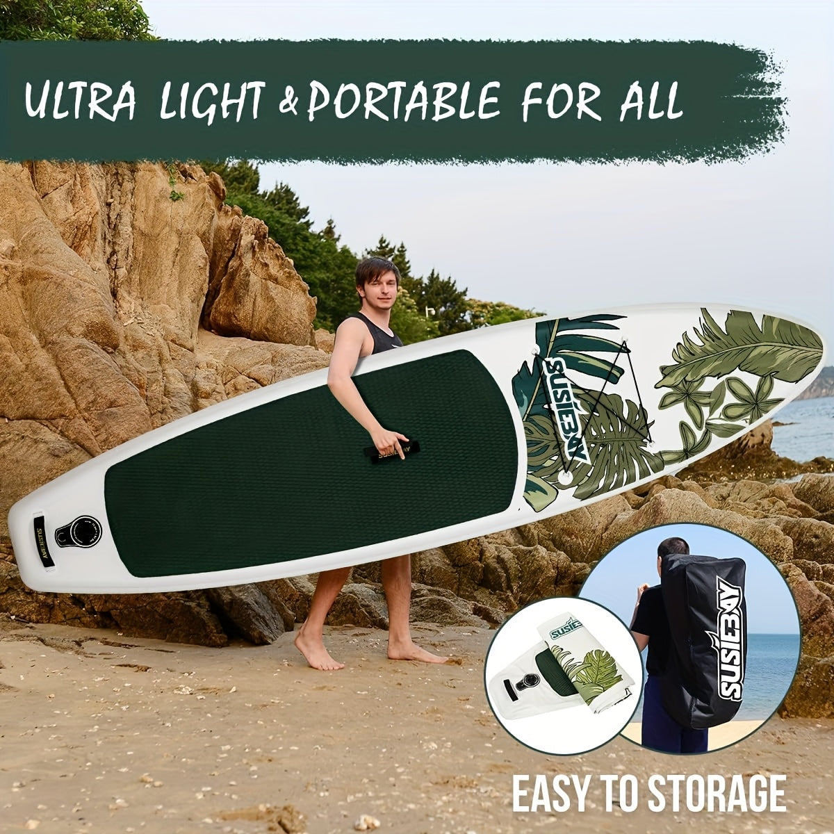 10'6" Extra Wide Inflatable Stand-Up Paddleboard Kit with Accessories