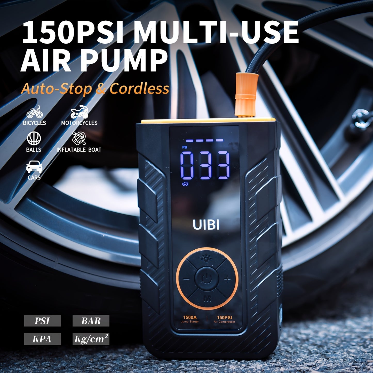 Portable Car Jump Starter And Tire Inflator For Road Trips