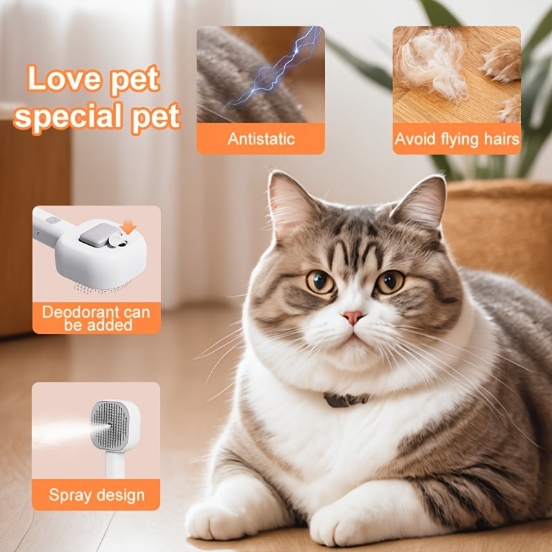USB Rechargeable Pet Grooming Brush for Cats and Dogs