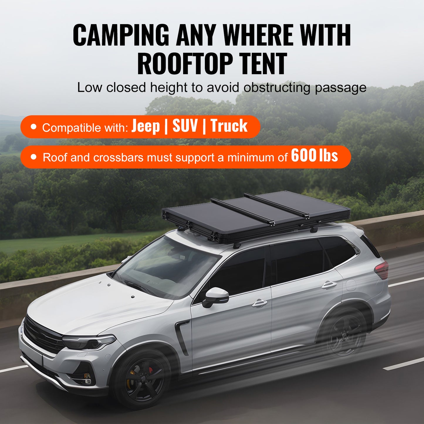 VEVOR Rooftop Tent Hard Shell For Jeep SUV Truck Adventures