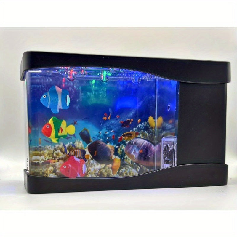 Cute Mini Fish Tank With Moving Artificial Fish Aquarium