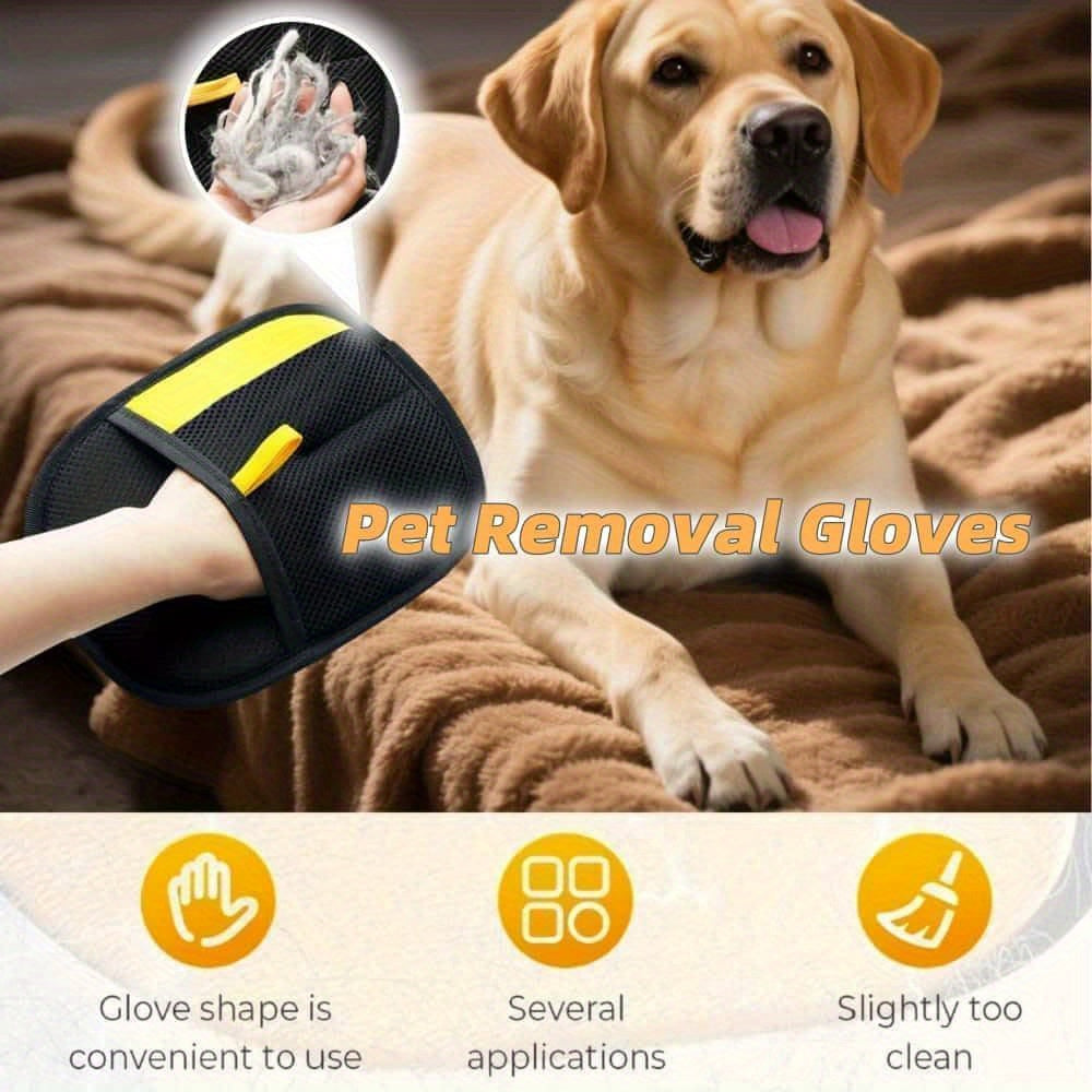 Upgraded Reusable Pet Hair Removal Gloves for All Breeds