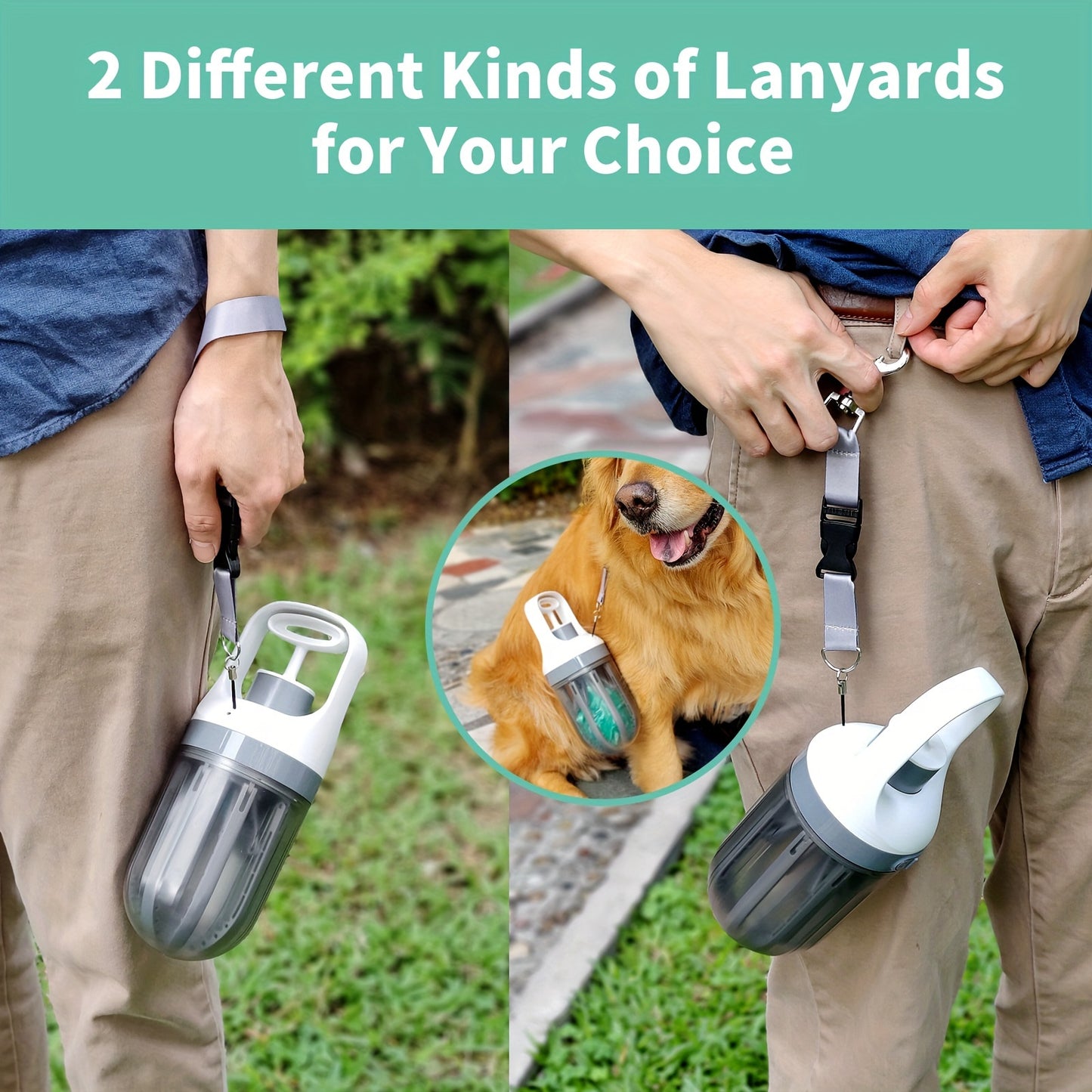 2 In 1 No Touch Dog Pooper Scooper With Bag Attachment