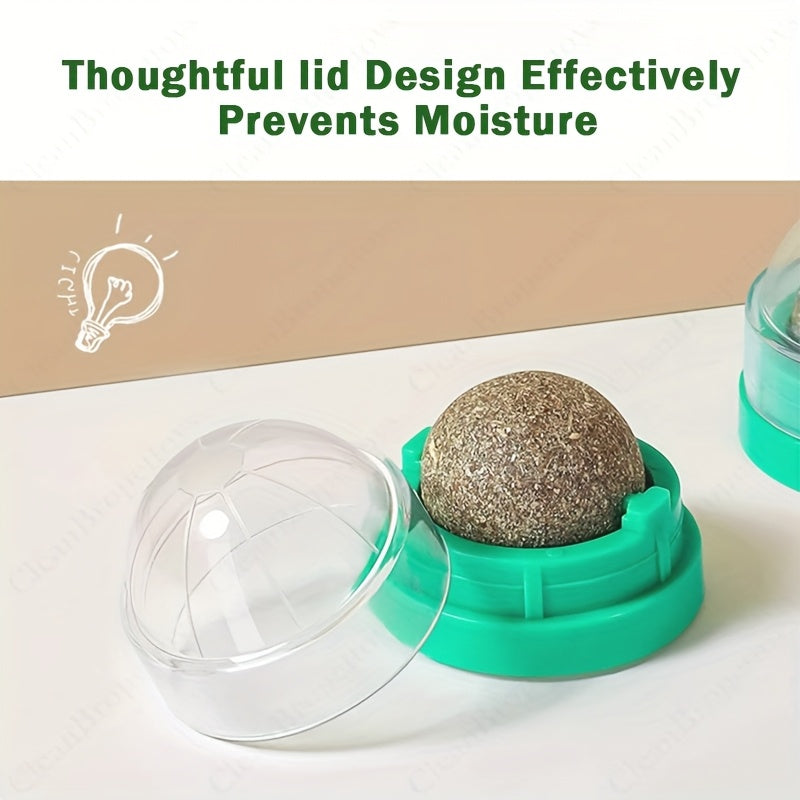 Cat Mint Grass Ball Chew Toy For Dental Care Wall Mounted