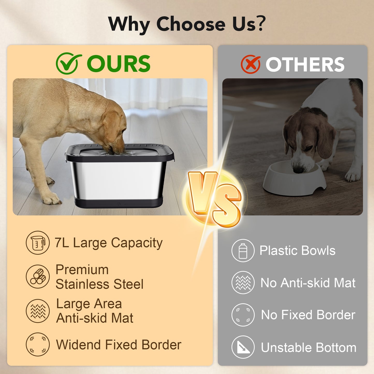Stainless Steel Dog Dish With Anti Slip Base Easy Cleanup