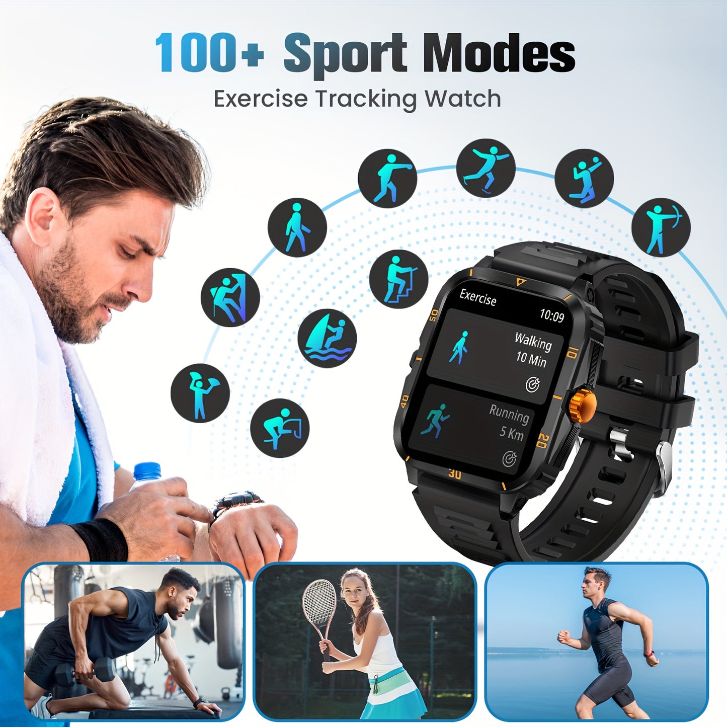 Smart Watch for Men with Long Battery Life and Call Features