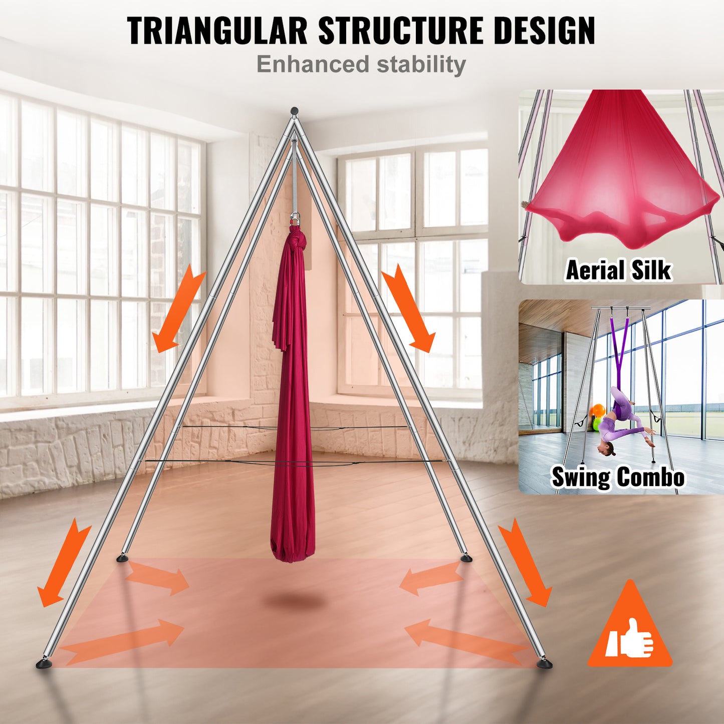 VEVOR Aerial Yoga Frame with Professional Yoga Hammock