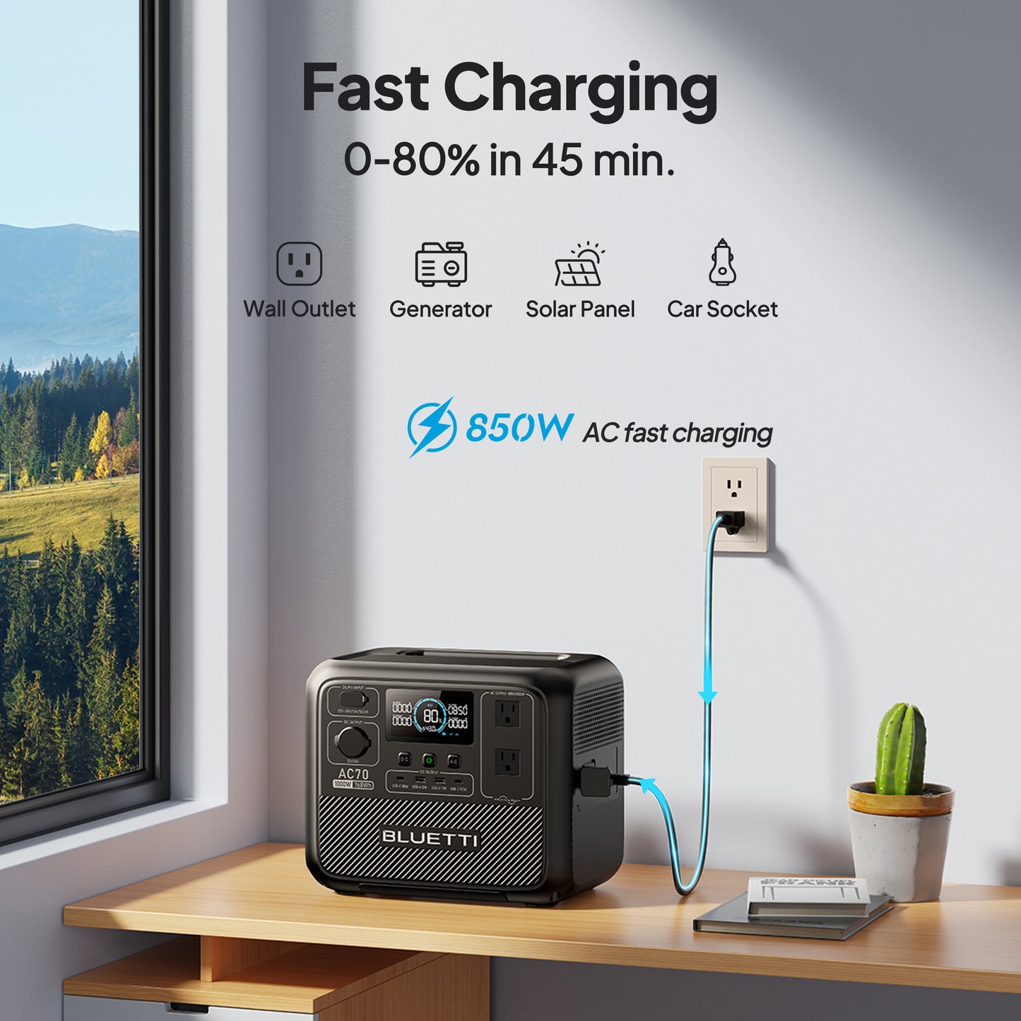 768Wh Solar Generator With 100W Panel Portable Power