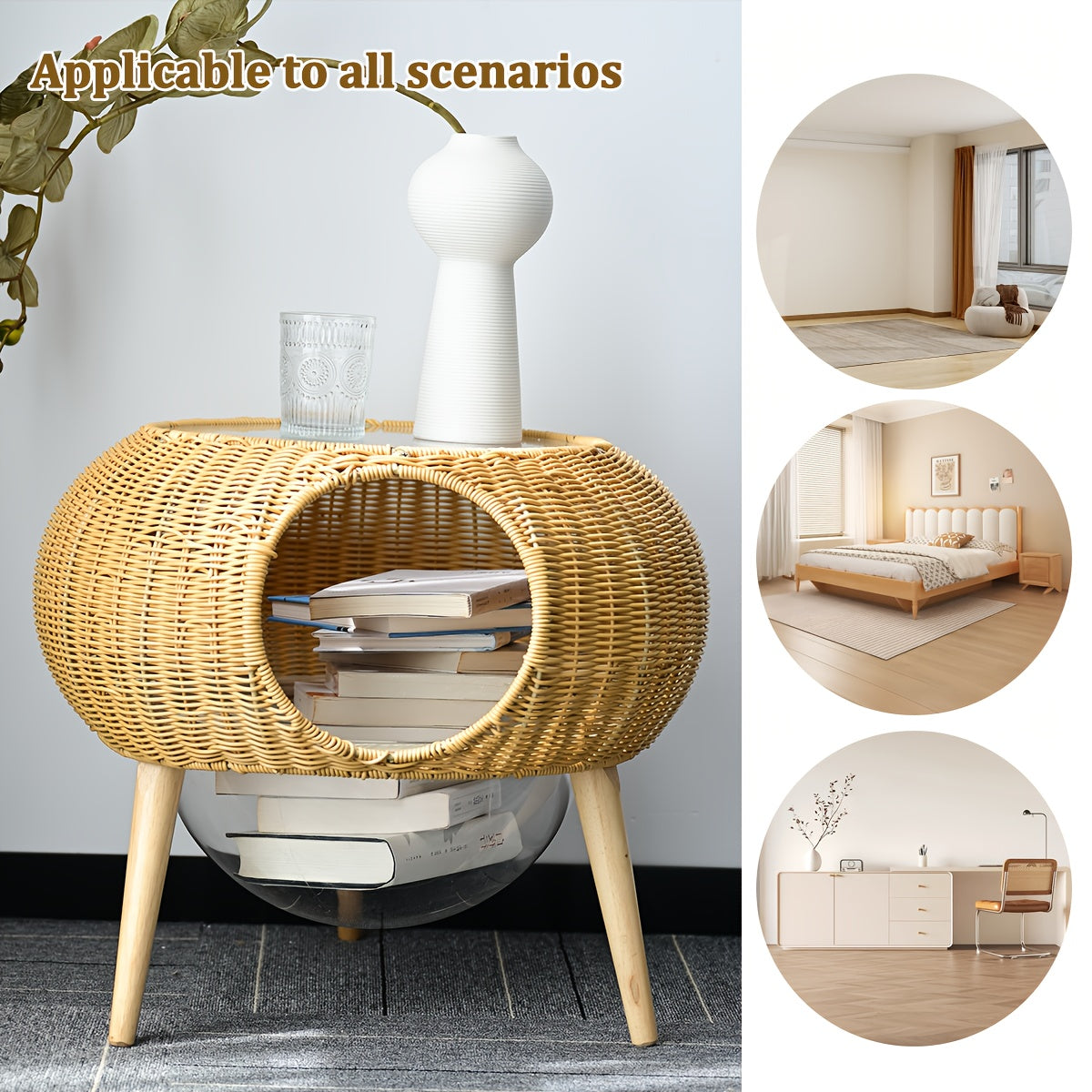 Transparent Space Capsule Cat Hammock With Storage Table
