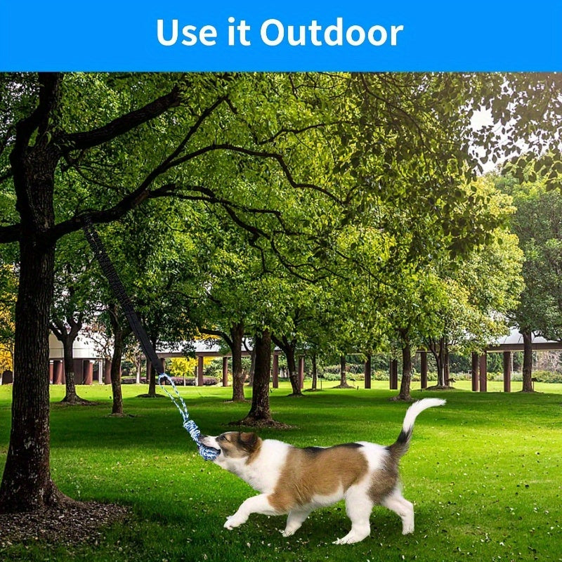 Heavy Duty Spring Pole Dog Rope Toy With Bungee System