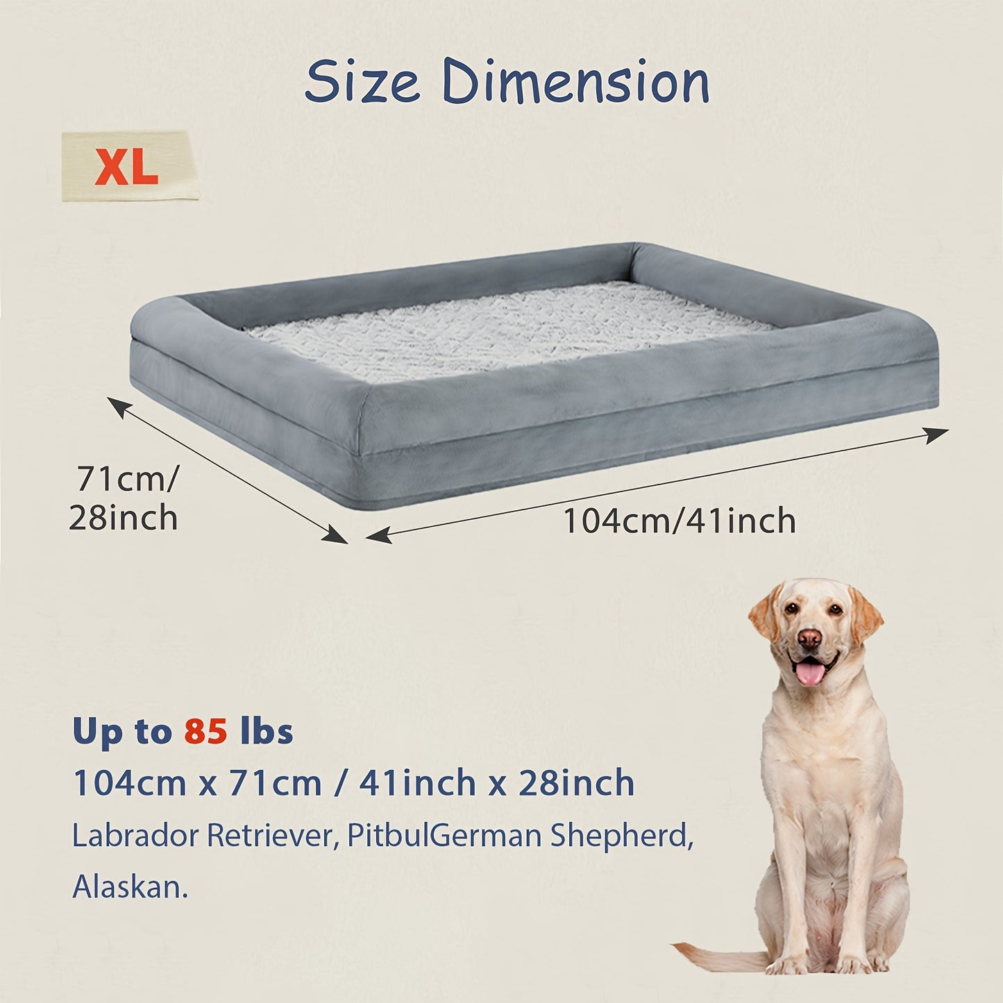 Cozy Plush Memory Foam Dog Bed With Removable Cover