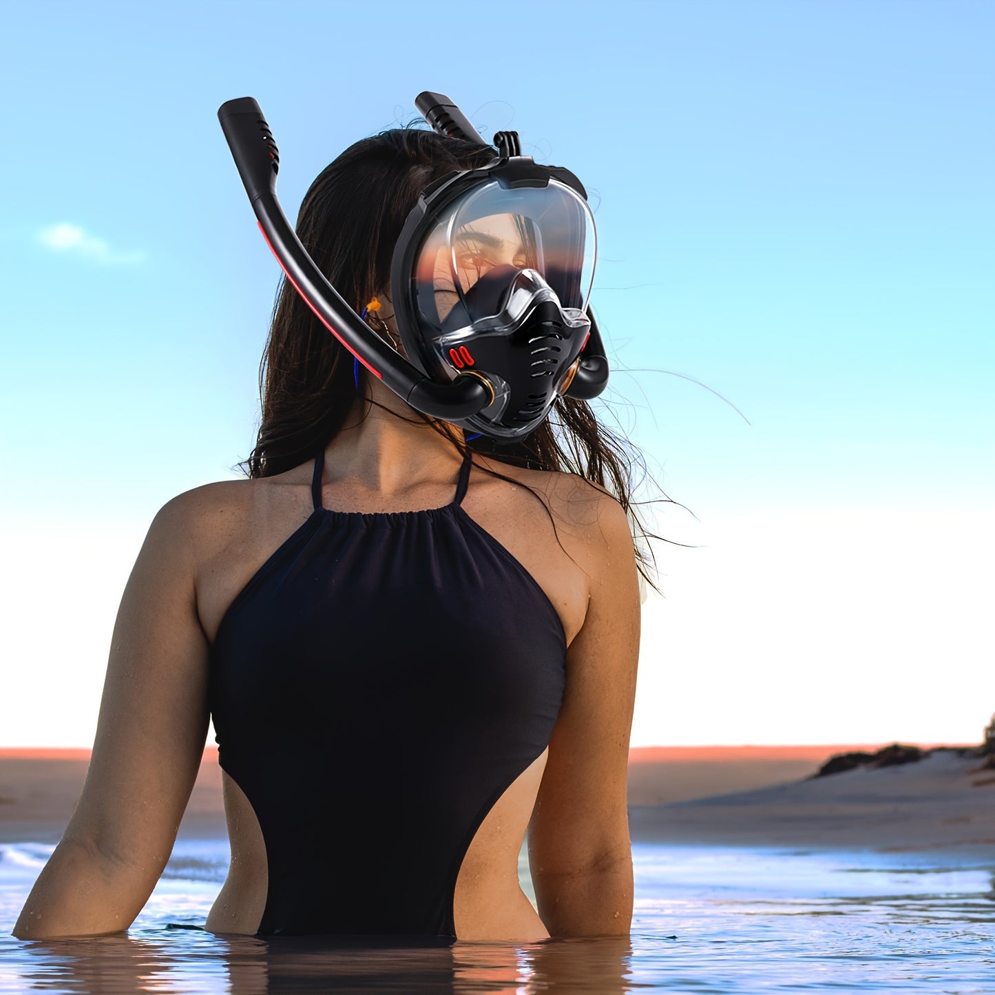 BOKEFA Full Face Snorkel Mask 180 Degree Panoramic View