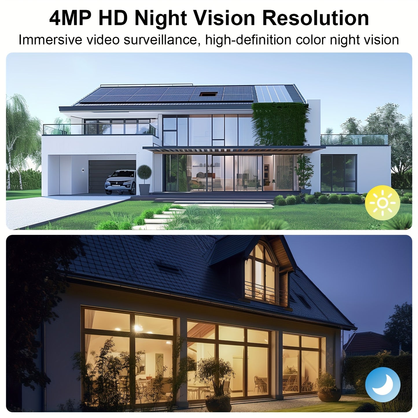 4MP Solar Outdoor Camera With Night Vision Alexa Security